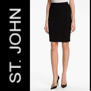 ST JOHN Basics Black Santana  Knit Skirt. Size 4